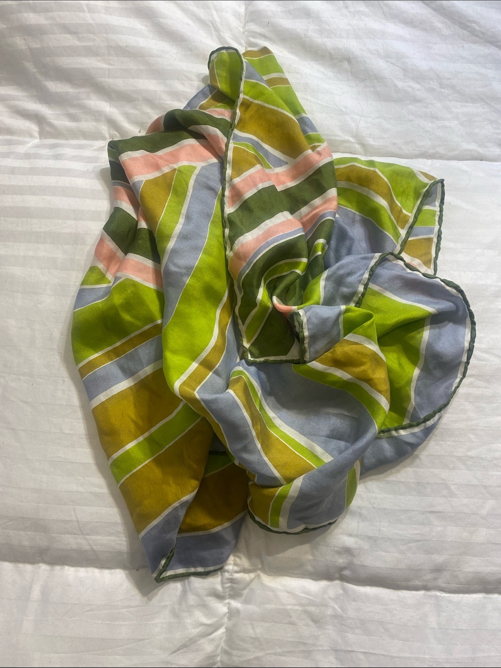 Vintage 1970’s Christian Dior Striped Silk Scarf